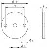 Platine ronde 2 + 1 trous