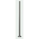 Poteau rond Ø42.4x2.0mm avec platine FF Ø100mm en inox brossé grain