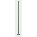 Poteau rond Ø42.4x2.0mm avec platine FF Ø100mm en inox brossé grain